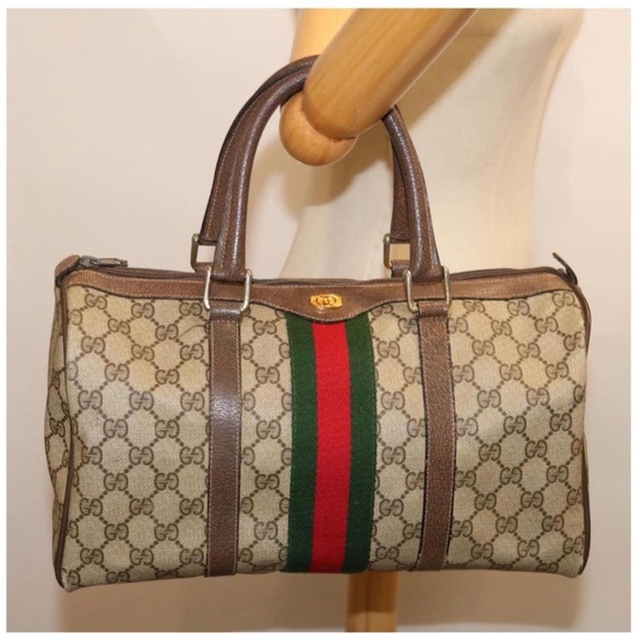 Authenticated Gucci Supreme Web Signature Boston Ophidia Tote Bag Handbag - Picture 2 of 14